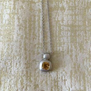 Rustic Cuff K48 Sterling Silver 925 November Birthstone Necklace Topaz. EUC!